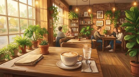 Kafe surati Ghibli uslubidagi animega