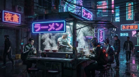 Tungi Tokiodagi neon ramen doʻkoni